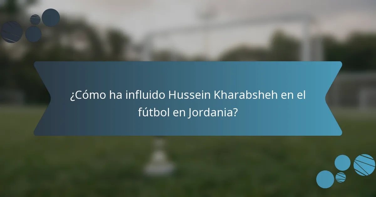 ¿Cómo ha influido Hussein Kharabsheh en el fútbol en Jordania?