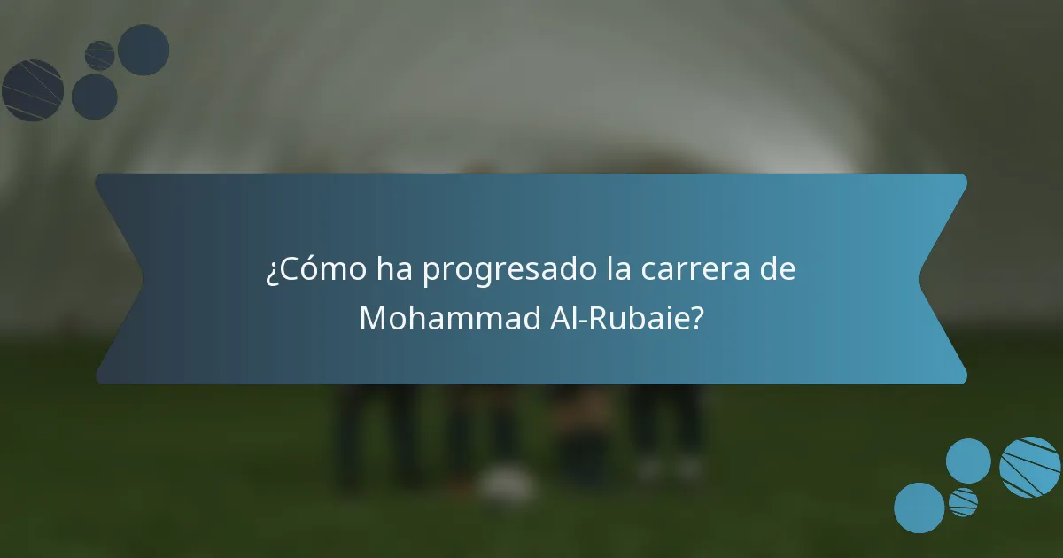 ¿Cómo ha progresado la carrera de Mohammad Al-Rubaie?