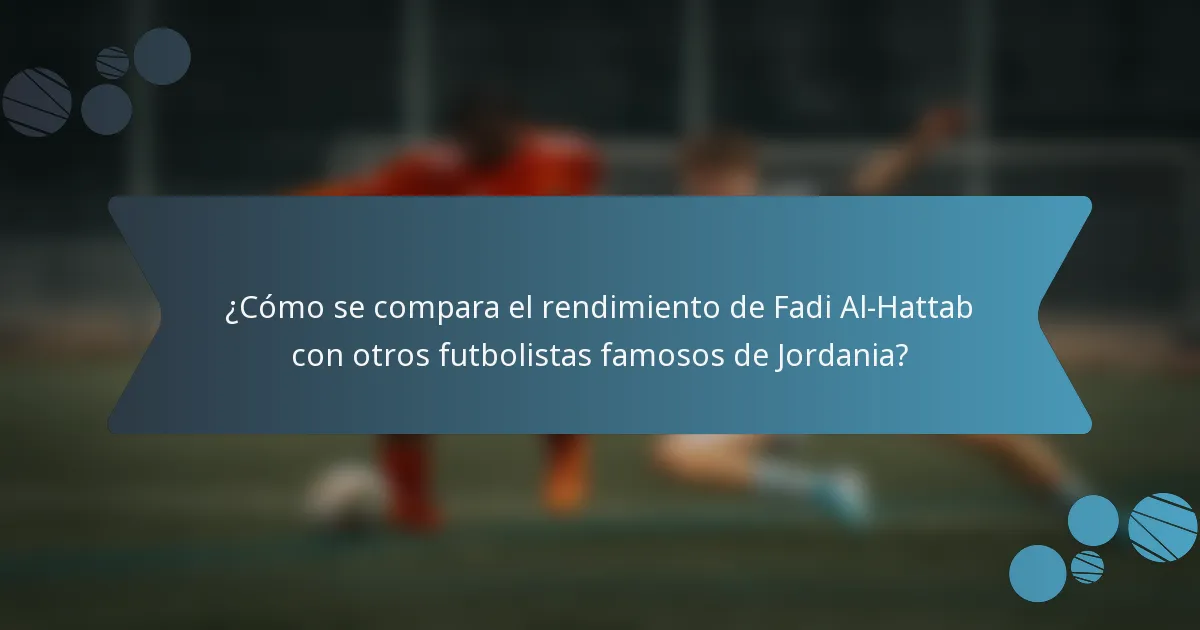 ¿Cómo se compara el rendimiento de Fadi Al-Hattab con otros futbolistas famosos de Jordania?
