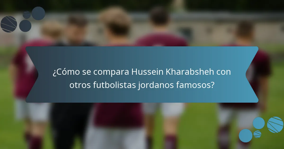 ¿Cómo se compara Hussein Kharabsheh con otros futbolistas jordanos famosos?