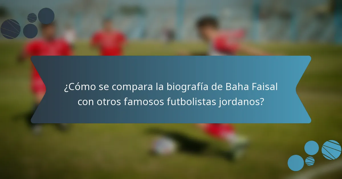 ¿Cómo se compara la biografía de Baha Faisal con otros famosos futbolistas jordanos?