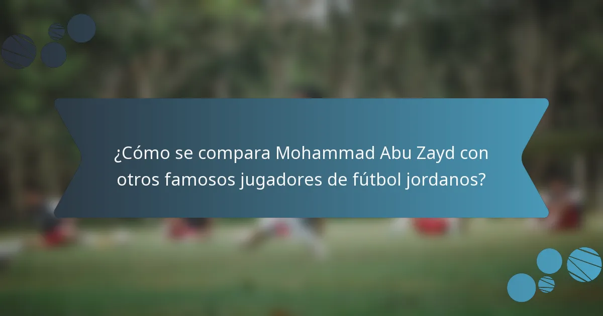 ¿Cómo se compara Mohammad Abu Zayd con otros famosos jugadores de fútbol jordanos?