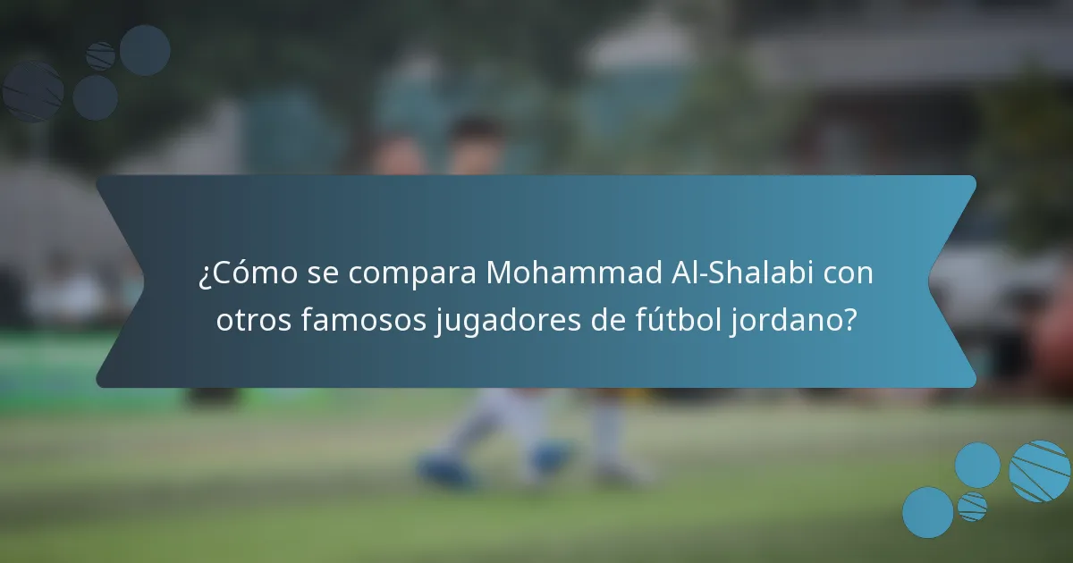 ¿Cómo se compara Mohammad Al-Shalabi con otros famosos jugadores de fútbol jordano?
