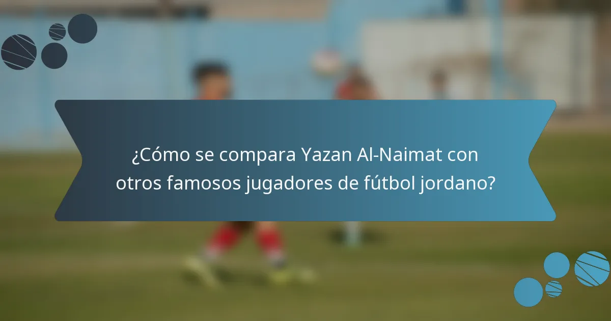 ¿Cómo se compara Yazan Al-Naimat con otros famosos jugadores de fútbol jordano?