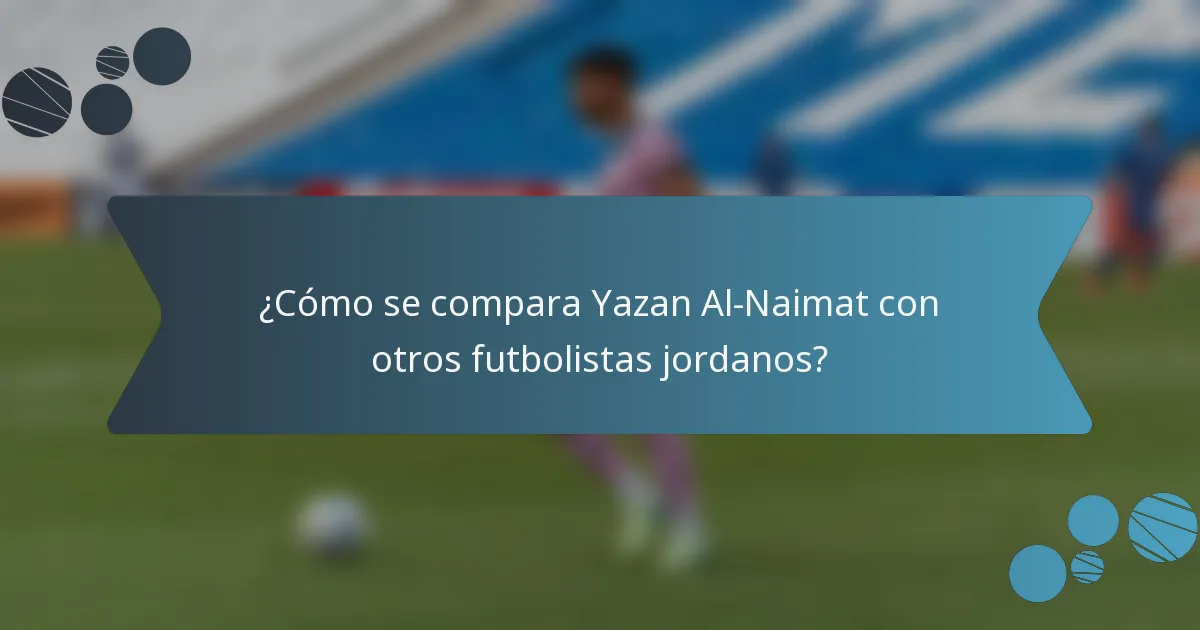 ¿Cómo se compara Yazan Al-Naimat con otros futbolistas jordanos?