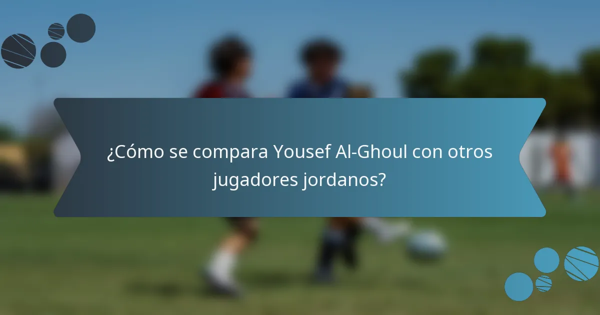 ¿Cómo se compara Yousef Al-Ghoul con otros jugadores jordanos?