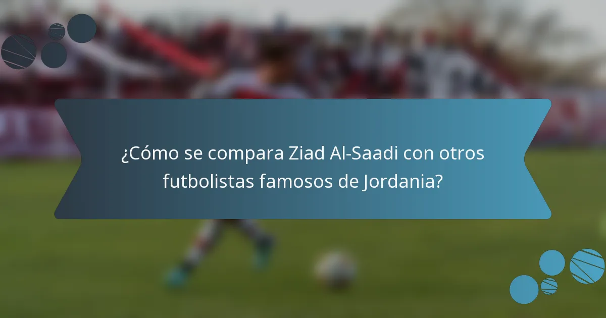 ¿Cómo se compara Ziad Al-Saadi con otros futbolistas famosos de Jordania?