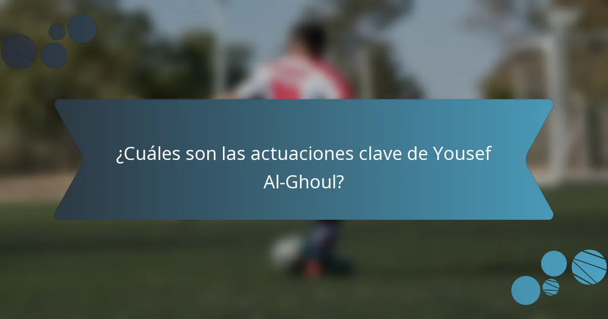 ¿Cuáles son las actuaciones clave de Yousef Al-Ghoul?