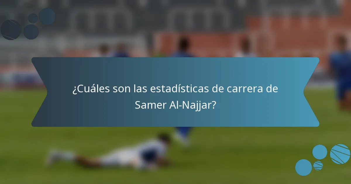 ¿Cuáles son las estadísticas de carrera de Samer Al-Najjar?