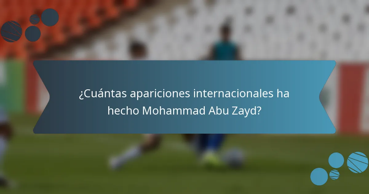 ¿Cuántas apariciones internacionales ha hecho Mohammad Abu Zayd?