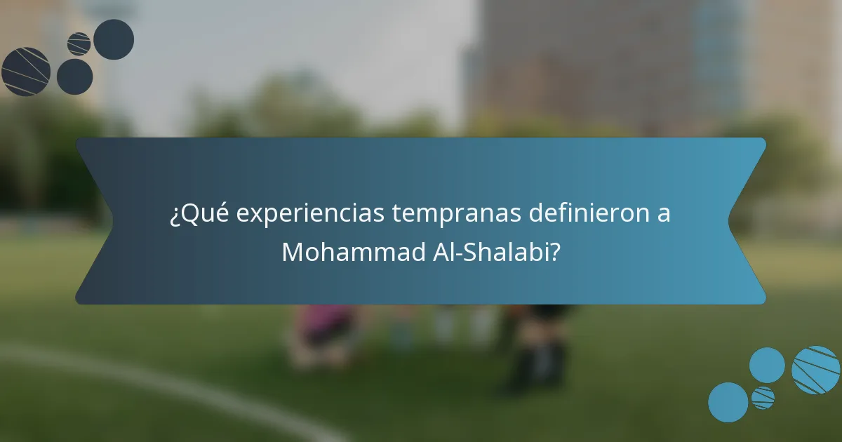 ¿Qué experiencias tempranas definieron a Mohammad Al-Shalabi?