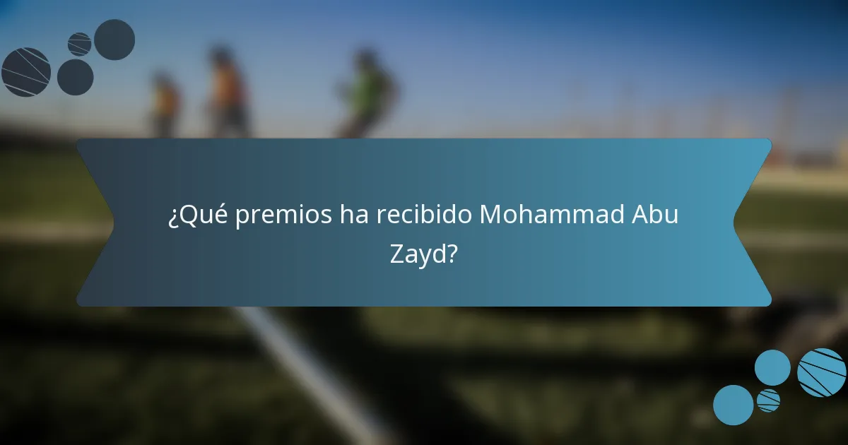 ¿Qué premios ha recibido Mohammad Abu Zayd?