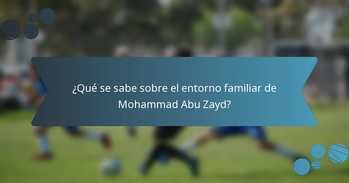 ¿Qué se sabe sobre el entorno familiar de Mohammad Abu Zayd?