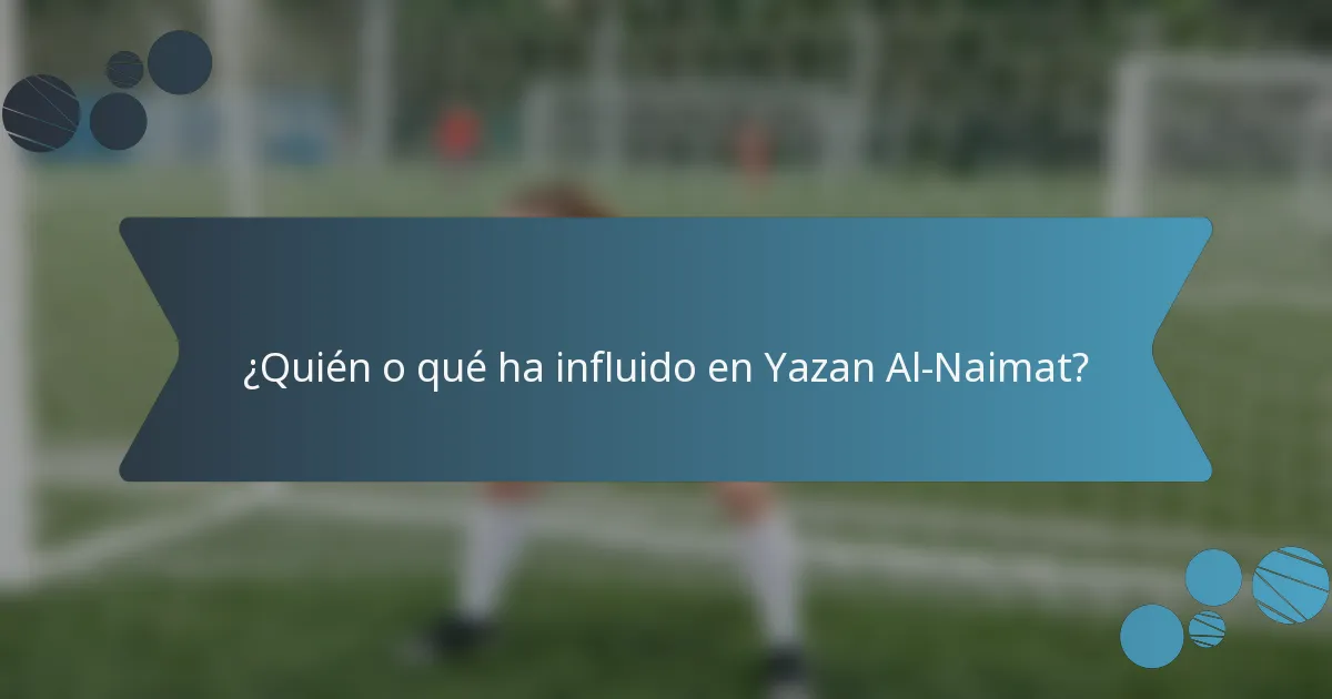 ¿Quién o qué ha influido en Yazan Al-Naimat?